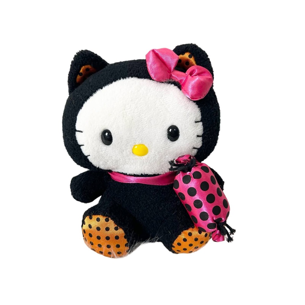 Y2k RARE Hello Kitty Halloween Black Cat beanie baby plush